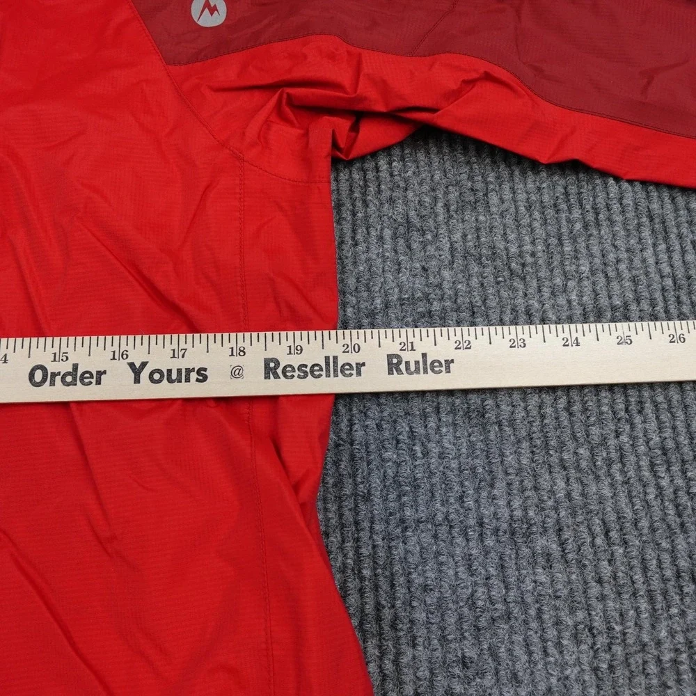 Marmot Jacket Mens XL Red Hooded Full Zip Lightweight Windbreaker Colorblock